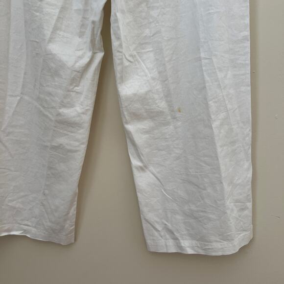NWT J.Crew Women's White Linen Blend Drawstring Wide Leg Pants Size 14 - Picture 5 of 11